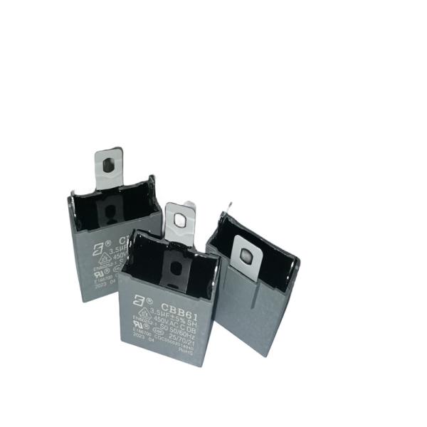 CBB61 Fan Capacitor 450V 3.5UF Film Capacitor RoHS 25 / 70 / 21 Stralght Lug