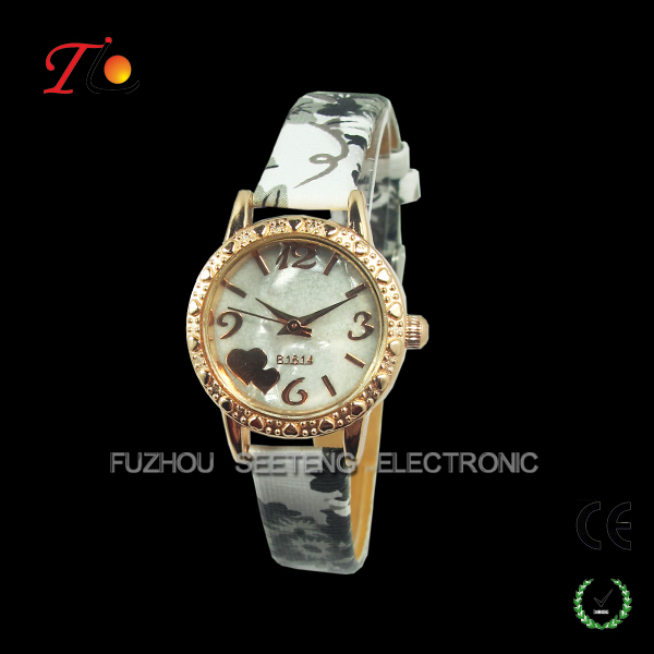 Colorful leather band lady fashion watches trave watch for young girls