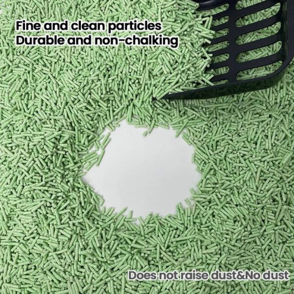 Litière pour chat agglomérante, écologique, durable, organique, au soja, au thé vert, et jetable dans les toilettes