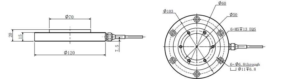 10 20 50 100 200 500 кг Кольцевая легированная сталь датчика силы через датчик силы отверстия