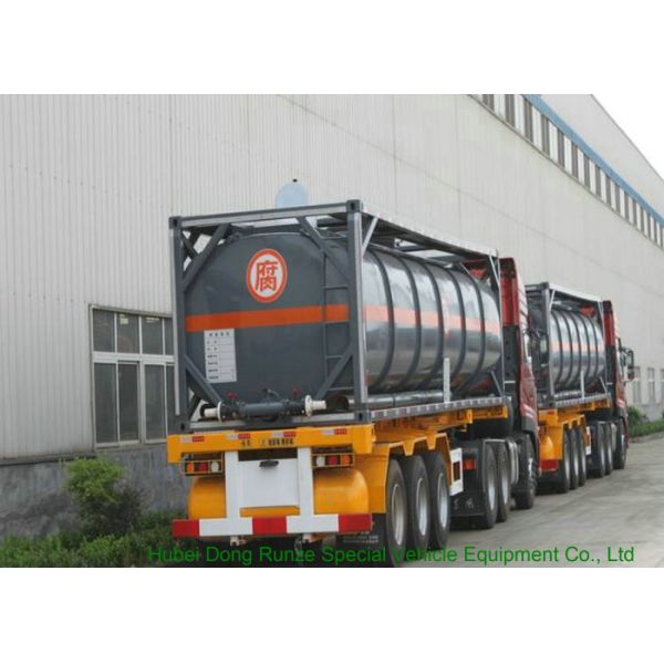 PE Lined Steel ISO Tank Container For Sodium Hypochlorite / Hydrochloric Acid