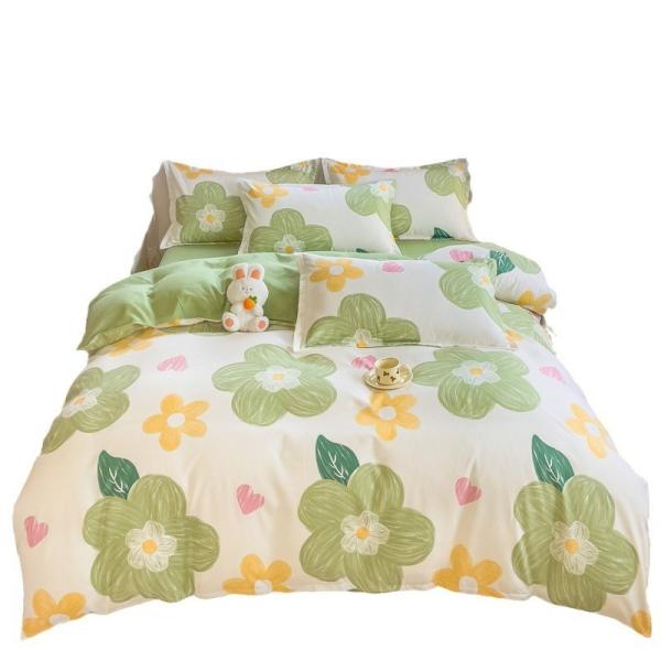 8PCS Setes de roupa de cama de microfibra impressa com cortinas de cores personalizadas