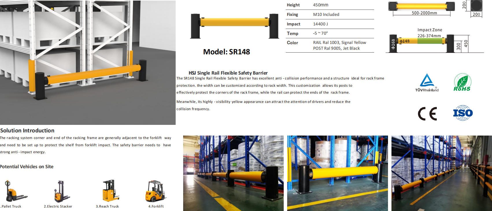 Height 50mm 800mm 1150mm Flexible Safety Barrier Imported Polymer Plastics