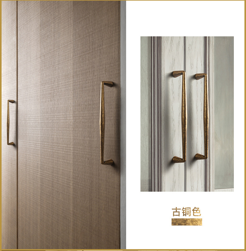 Contemporary Gold Brass Zinc Pull Handles & Door Knobs for Exterior Outdoor Kitchen Bedroom Bathroom-Easy Installation