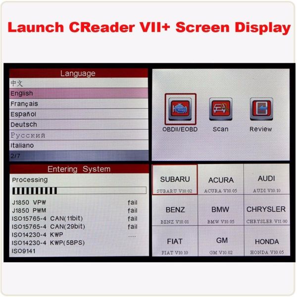 2016 New Launch X431 CReader VII+ Auto Code Reader Launch CReader VII Plus Update Online