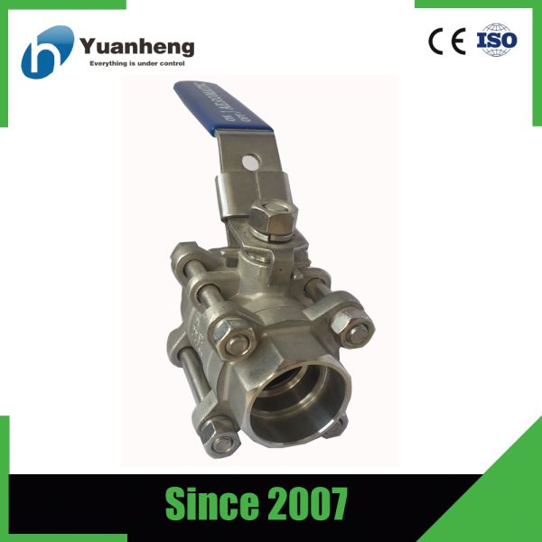 Cf8M Ball Valve , 3 PC Socket Weld Ball Valve With Water Resistance