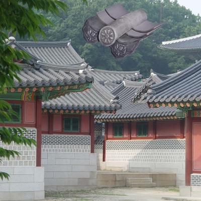 Chá Unglazed japonês 180mm Clay Roof Tiles idoso do templo das telhas de telhado do jardim