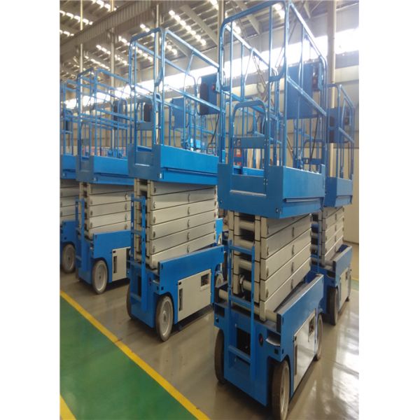 Outdoor 32ft Electric Scissor Lift , Aerial Lift Equipment Front Wheel Drive