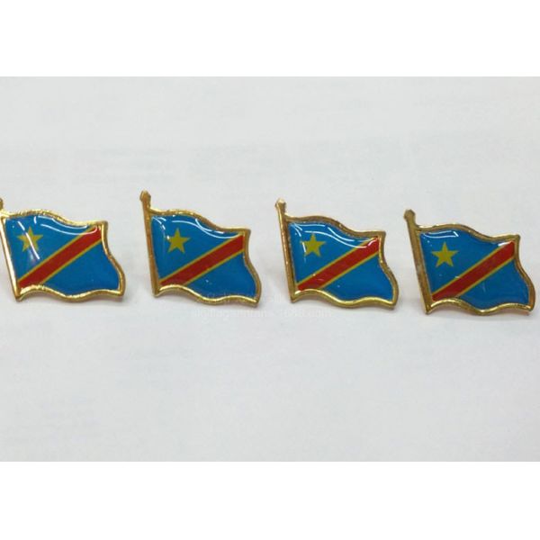 Modern Brief Style Brass Arab States Flag Breastpin / Enamel Lapel Pins