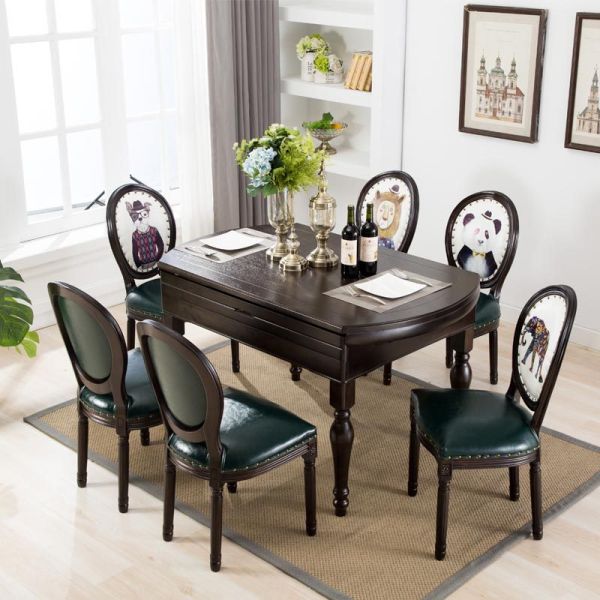 New Arrival European Vintage Dining Chair Upholstered Solid Wood Chair for Cafe Restaurant Hotel Factory Wholesale Supply
