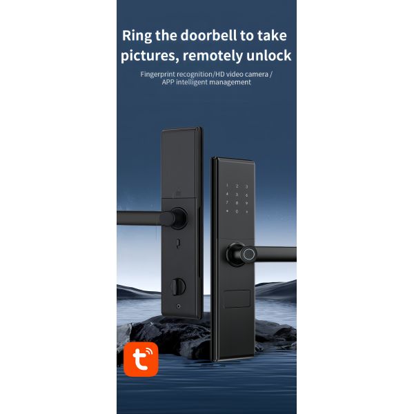 Qleung S829 Tuya Wifi Remote Control Digital Lock Fingerprint Password Key Card Access Smart Home Door Lock