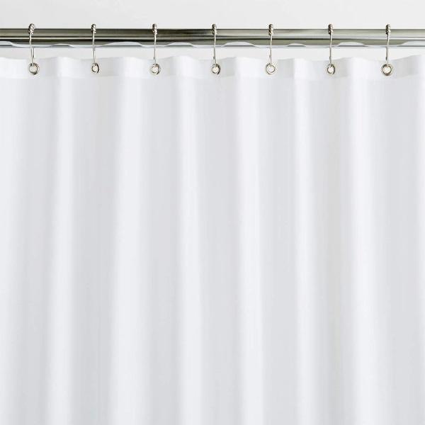 White Wholesale PEVA Plastic Waterproof Thick Bathroom Shower Curtains With Hooks