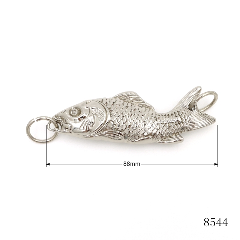 Heavy Duty 3D Metal Fish Tag Custom Design Logo Label Key Chain Tags Bag Decoration Accessories Hardware