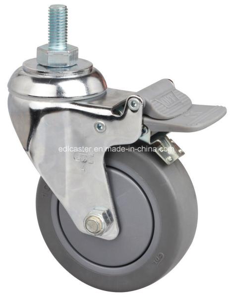 Edl Chrome 4 110kg Threaded Brake TPE Caster equipped with TPE Wheel Material 5744-57