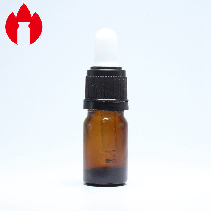 Янтарные стеклянные бутылки эфирного масла 5ml с крышкой капельницы