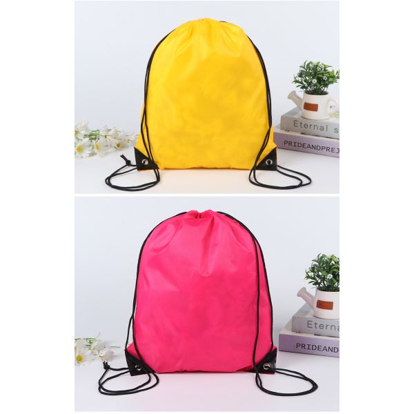 String Closure Custom Logo Nylon Drawstring Bag Backpack Recycled Waterproof Polyester
