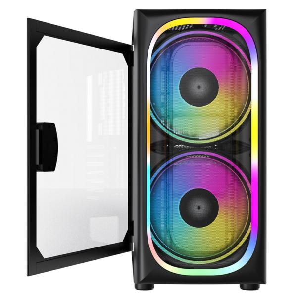 ATX Chassis PC Gaming ARGB Acrylic Glass PC Case 2x200MM LED Lighting