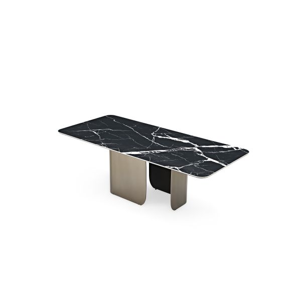 Wholesale Price Restaurant Dining Furniture Light Luxury New Design Dining Table Set Stainless Steel Gold Base Table For Home Warehouse Workshop Home Bar