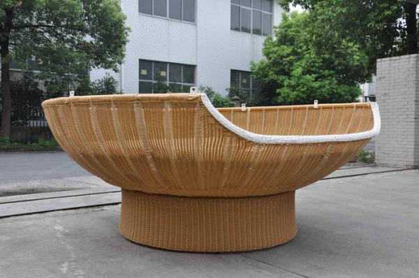Durable Discount Rattan Furniture 7PCS Rattan Hanging Chair / Daybed With Round Base