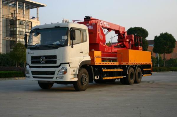Equipamento da inspeção da ponte da cubeta de Dongfeng 6x4 16m, veículo de funcionamento da detecção