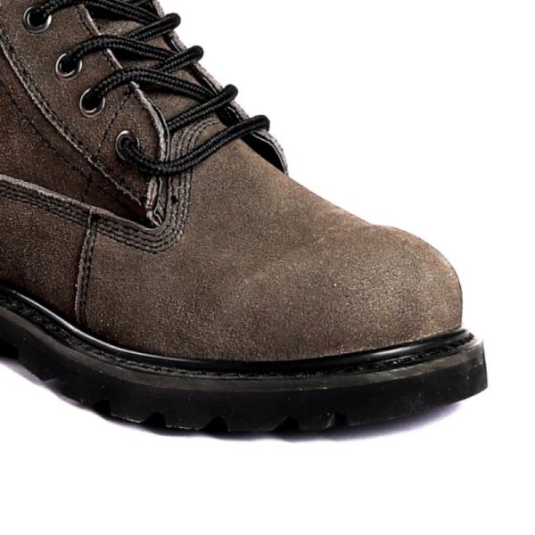 Split Cow Leather Fabric Steel Toe Cap Shock Absorbing Cut PU Sole Men'S Safety Shoes