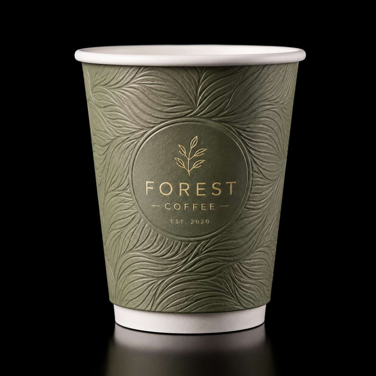 14oz Textured Embossed Paper Cups Custom Pattern For Branded Beverage Packaging