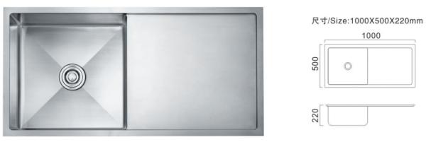 Single Bowl 81cm Kitchen Sinks Custom Commercial Stainless Sink Plate Type