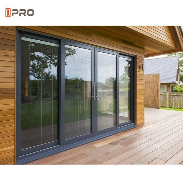 Double Waterproof Rubber and Drainage System Aluminium Sliding Glass Doors