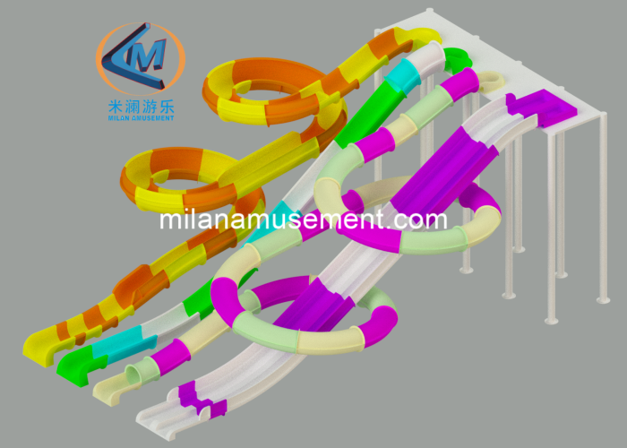 Durable Fiberglass Pool Slide with 8-10mm Thickness and 12 Years Lifespan for Water Parks