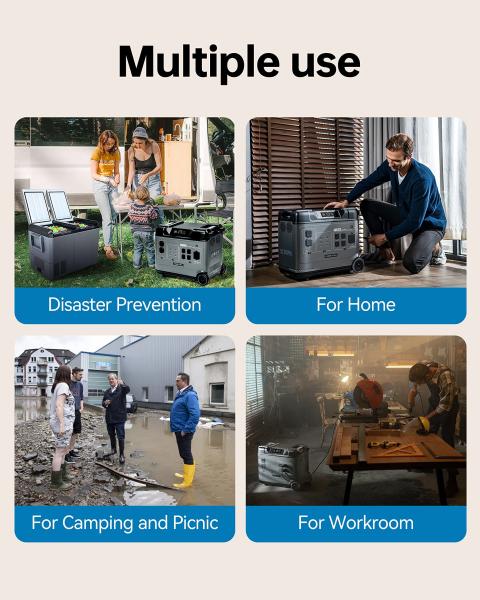 Portable Power Station 4000W LiFePO4 Battery Solar Generator and UPS Function for Home Use