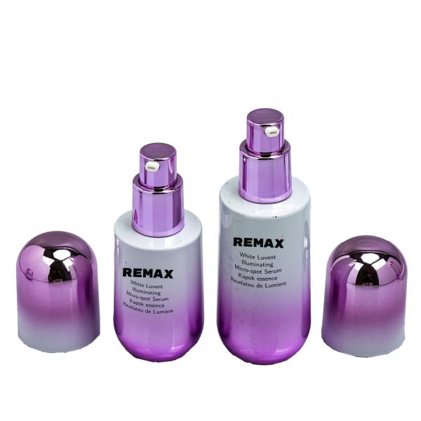 50 g 30 ml 50 ml 100 ml 120 ml Eletroplaçado Branco A Púrpura Gradiente em forma de U Conjunto de garrafas de vidro Embalagem cosmética