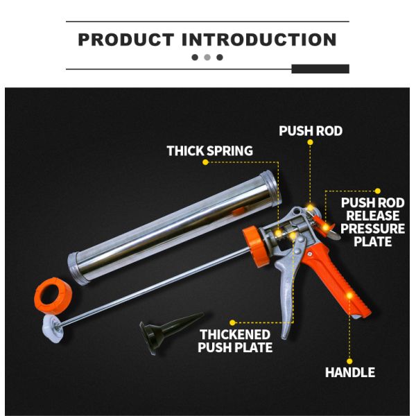 Construction 600ML 20OZ Manual Sausage Pack Caulking Gun with Needle
