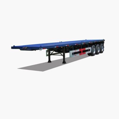                    3 Axles 40FT Flatbed Semi-Trailer with Fuwa Axle 13t and Mechinical Suspension for Efficient Heavy Cargo Transportation             