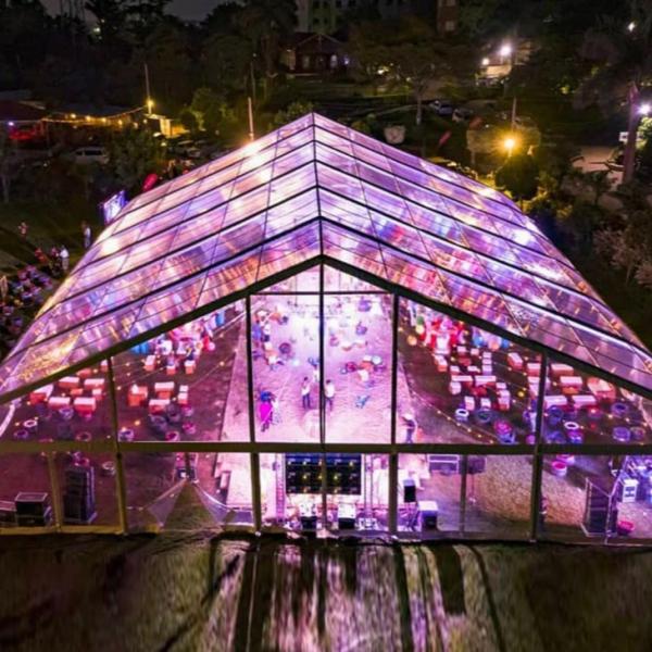 Transparent PVC Aluminum Frame Outdoor Curve Tent For Wedding Meeting waterproof