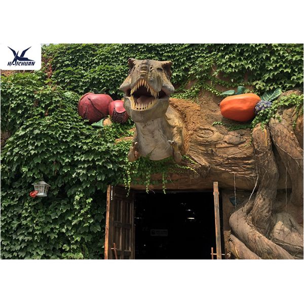 Life Size Mechanical Outdoor Dinosaur Statues For Dinosaur Theme Park / Zoo