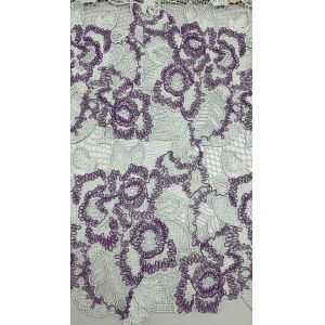 Floral Embroidered Lace Fabric for Wedding Dresses Premium Embroidered Lace Fabric for Fashion Garments