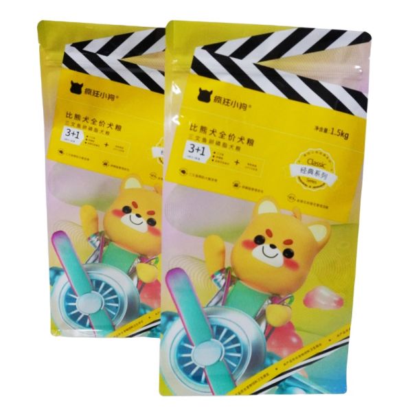 Sac d'emballage à fond plat avec fermeture à glissière