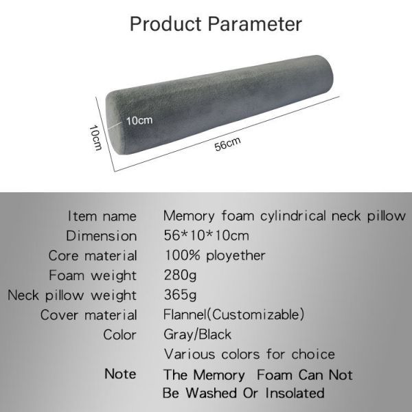 Flexible Travel Neck Roll Pillow with Memory Foam Filling and Customized Color Option