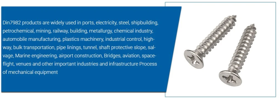 DIN7982 Countersunk Head Cross Drive Self Tapping Screws
