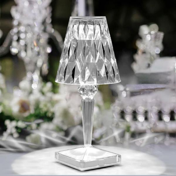 Nordic Diamond Bedroom Bar Restaurant Fixtures Charging Led Desk Lamp Night Lights crystal Acrylic Bedside Light Table Lamps