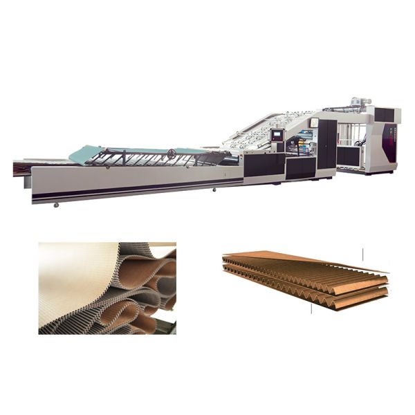 Máquina de laminación de papel de cartón ondulado con flauta totalmente automática
