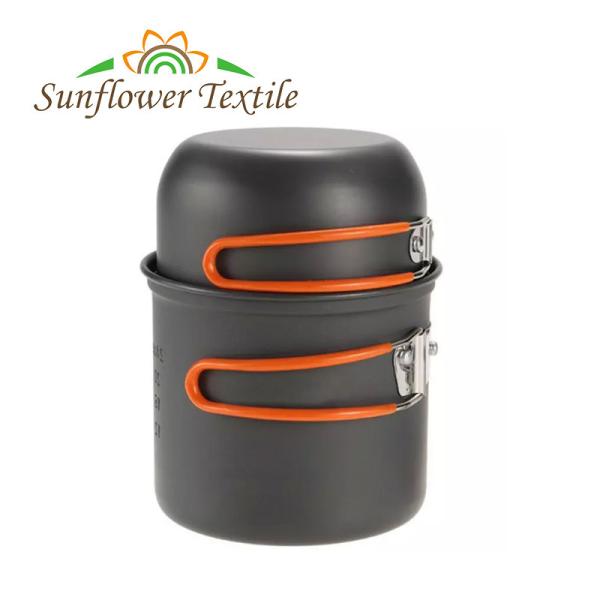 Potenciômetro de acampamento exterior do titânio e Cookware de acampamento do grupo 2PCS das bandejas