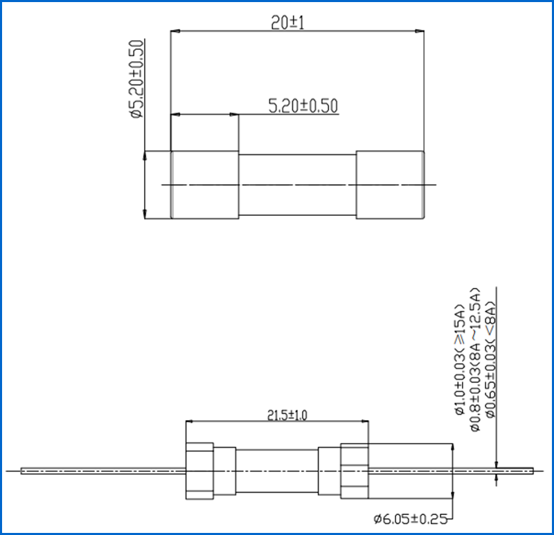 525 взрывателя патрона серии 5x20mm трубка 250V 300V быстрого действующего керамического миниатюрная