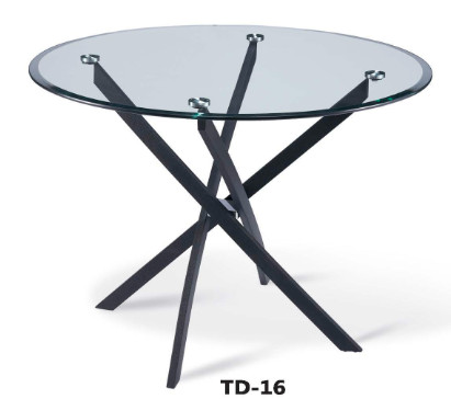 Modern club round dark glass dining furniture table
