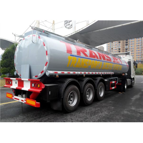 Stainless Steel 30 Tons Fuel Tank Trailer Tri-Axle 35000L 35M3 Fuel Oil Transport Tank Semi trailer