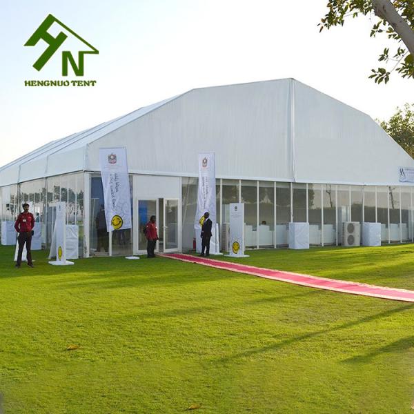 Huge Curved Shape Temporary Glass Marquee Tent PVC 3 To 50m Wide