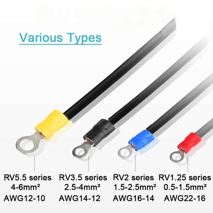 RV Type Cold Pressed Pre Insulated Terminal Block Cable Crimp Connectors O-образные