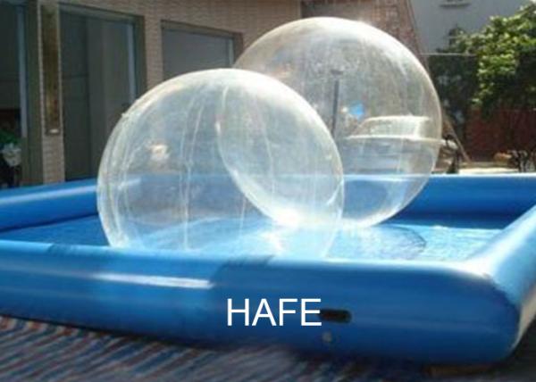 Balón de paseo por agua de PVC transparente de 2 m inflable con cremalleras para piscina, estanque, playa