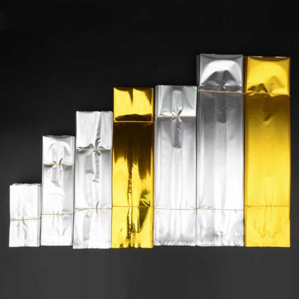 Aluminum Foil Gusset Bag Tea Golden Aluminium Bag Gusset Coffee Tea Plastic Package Side Gusset Bag
