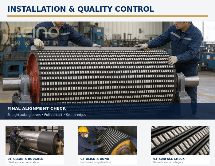 Ceramic Pulley Lagging For Cement Plant Conveyors